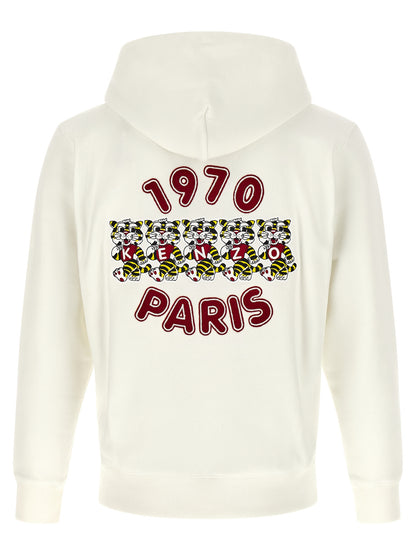 Sweat à capuche Kenzo femme Wild Tiger en coton blanc – KE-325173