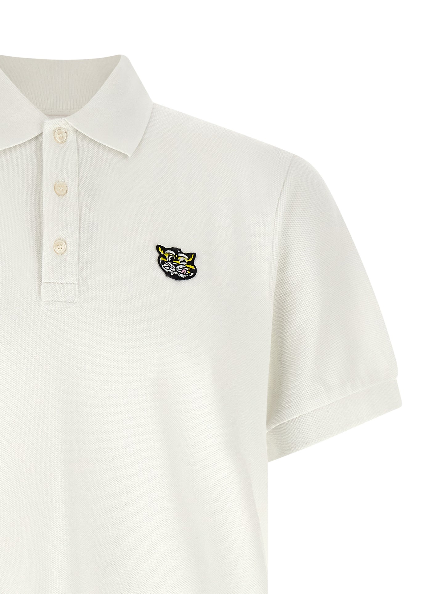 Kenzo White Cotton Polo Shirt