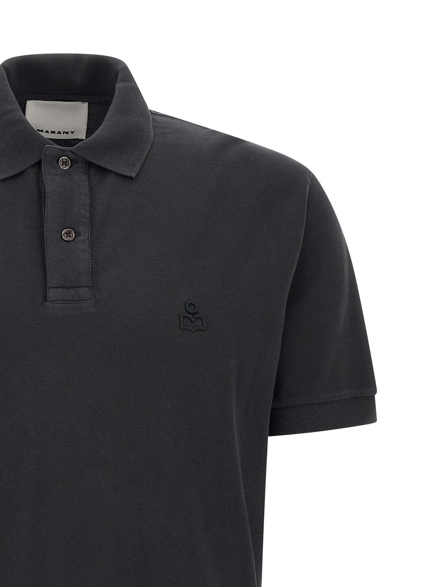 Isabel Marant Black Cotton Polo Shirt