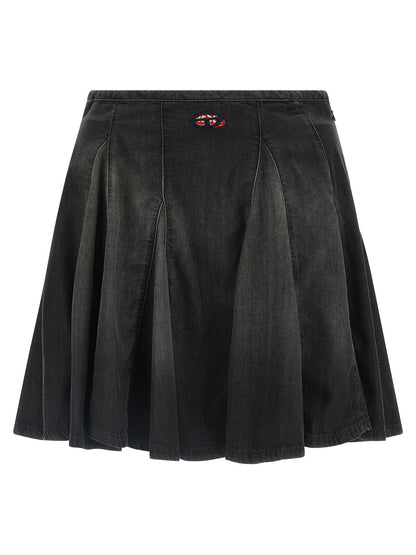 Diesel Black Cotton Long Skirt