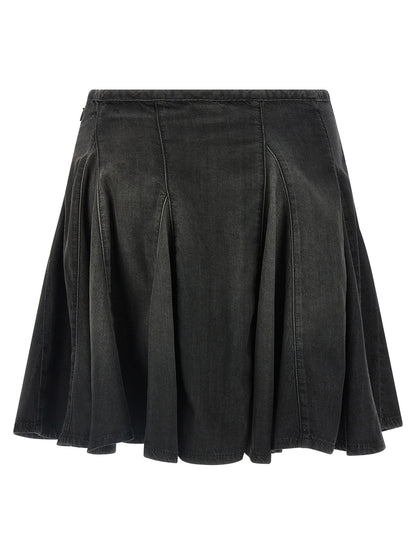 Diesel Black Cotton Long Skirt