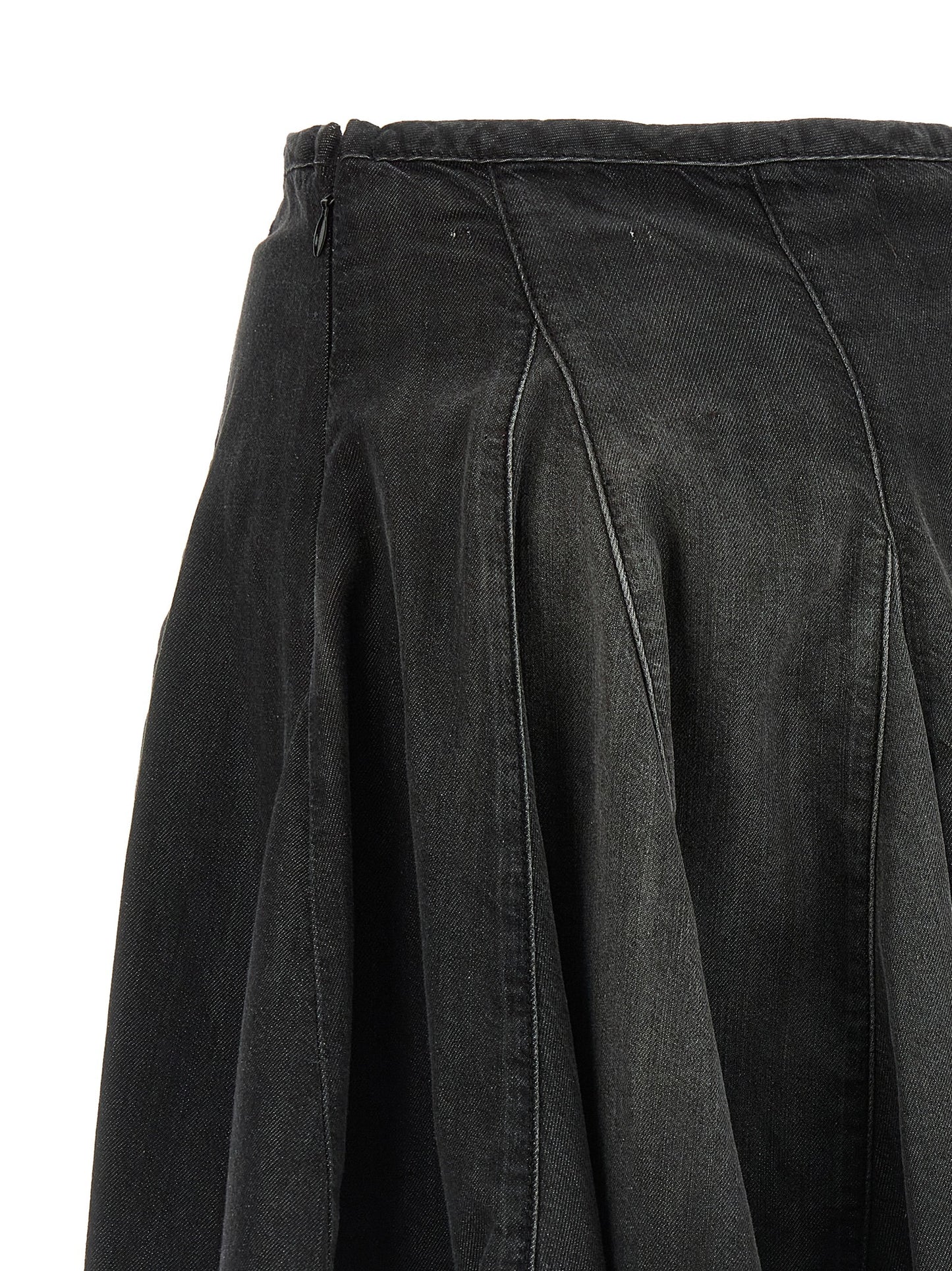 Diesel Black Cotton Long Skirt