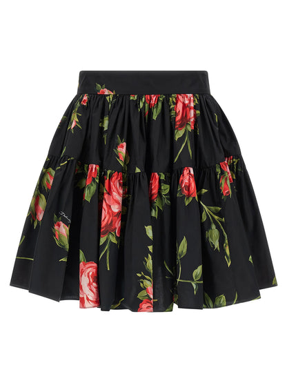 Dolce & Gabbana Black Cotton Long Skirt