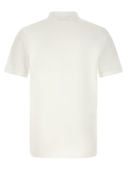 Givenchy Polo Homme Piqué – Patch Grosgrain & Surpiqûres Zigzag, Blanc