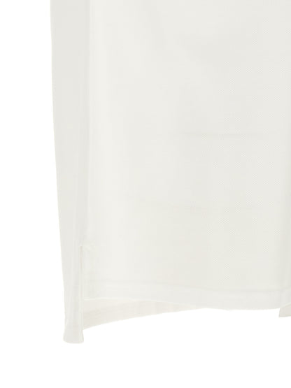 Givenchy Polo Homme Piqué – Patch Grosgrain & Surpiqûres Zigzag, Blanc