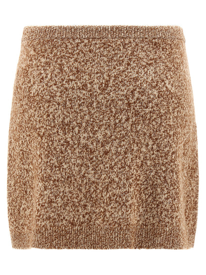 Versace Multicolor Virgin Wool Long Skirt