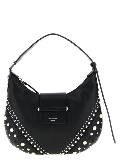 Jimmy Choo White Lamb Leather Shoulder Bag