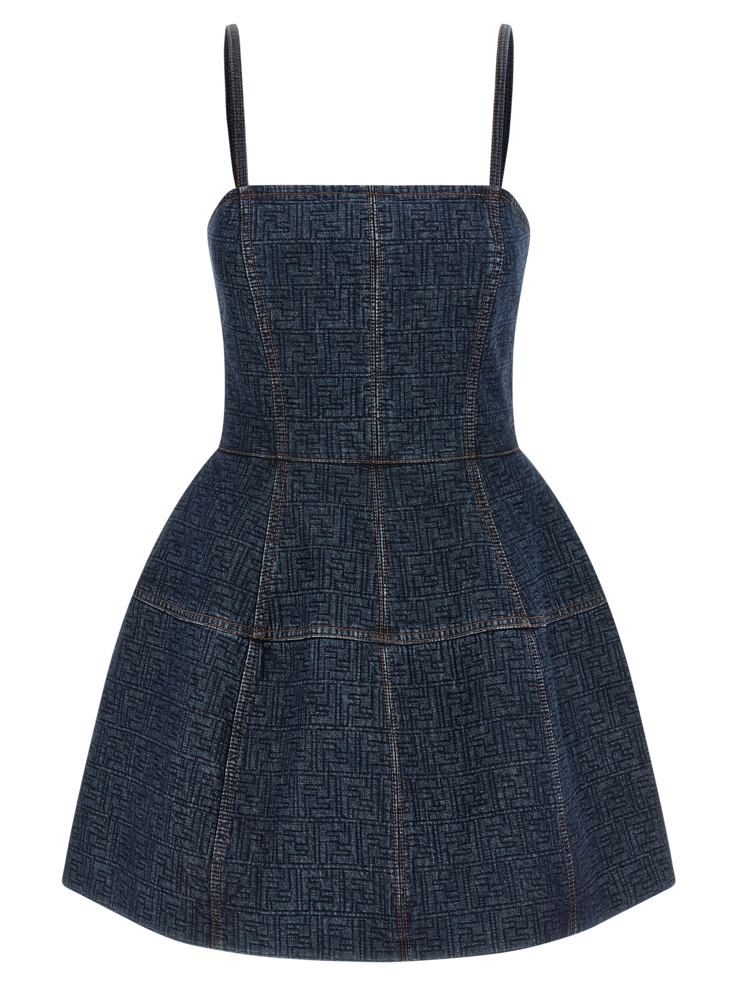 Fendi Blue Cotton Short Dress