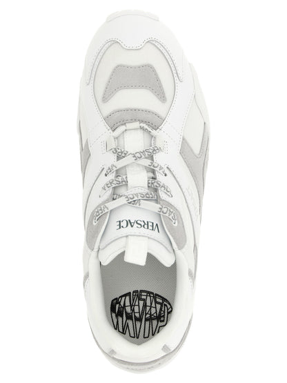 Versace White Calfskin Athletic Sneakers