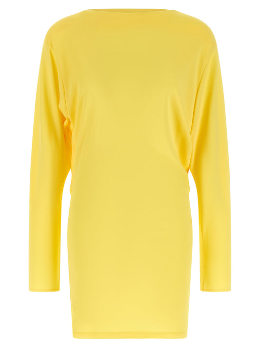 Robe courte Jacquemus La Robe Mistral Viscose Jaune Décolleté Bateau – Authentique | HBPS