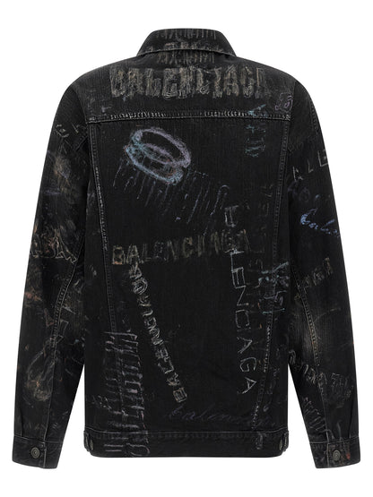 Balenciaga Black Cotton Denim Jacket