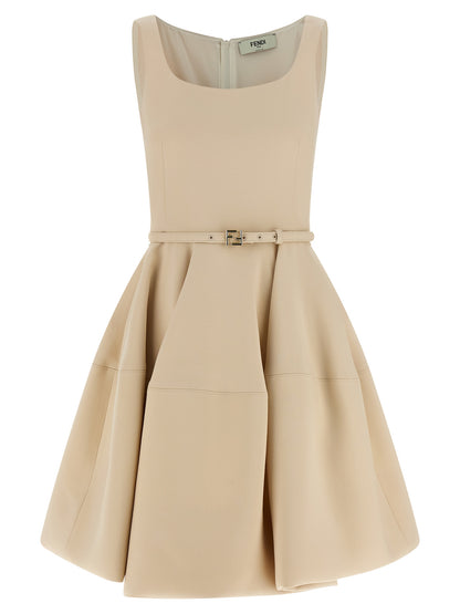 Fendi Multicolor Wool Short Dress