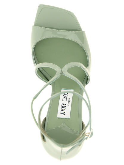 Jimmy Choo Bicolor Leather Stiletto Heel Sandals