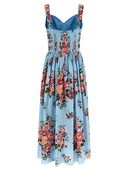 Dolce & Gabbana Blue Cotton Long Dress