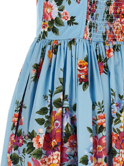 Dolce & Gabbana Blue Cotton Long Dress