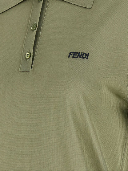 Fendi Bicolor Viscose Polo Shirt