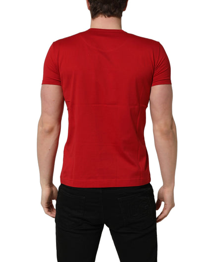 T-Shirt Dolce & Gabbana Goodluck 2023 Rouge Coton Col Rond Homme – Authentique | HBPS Fashion