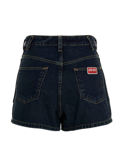 Kenzo Blue Cotton Bermuda Shorts
