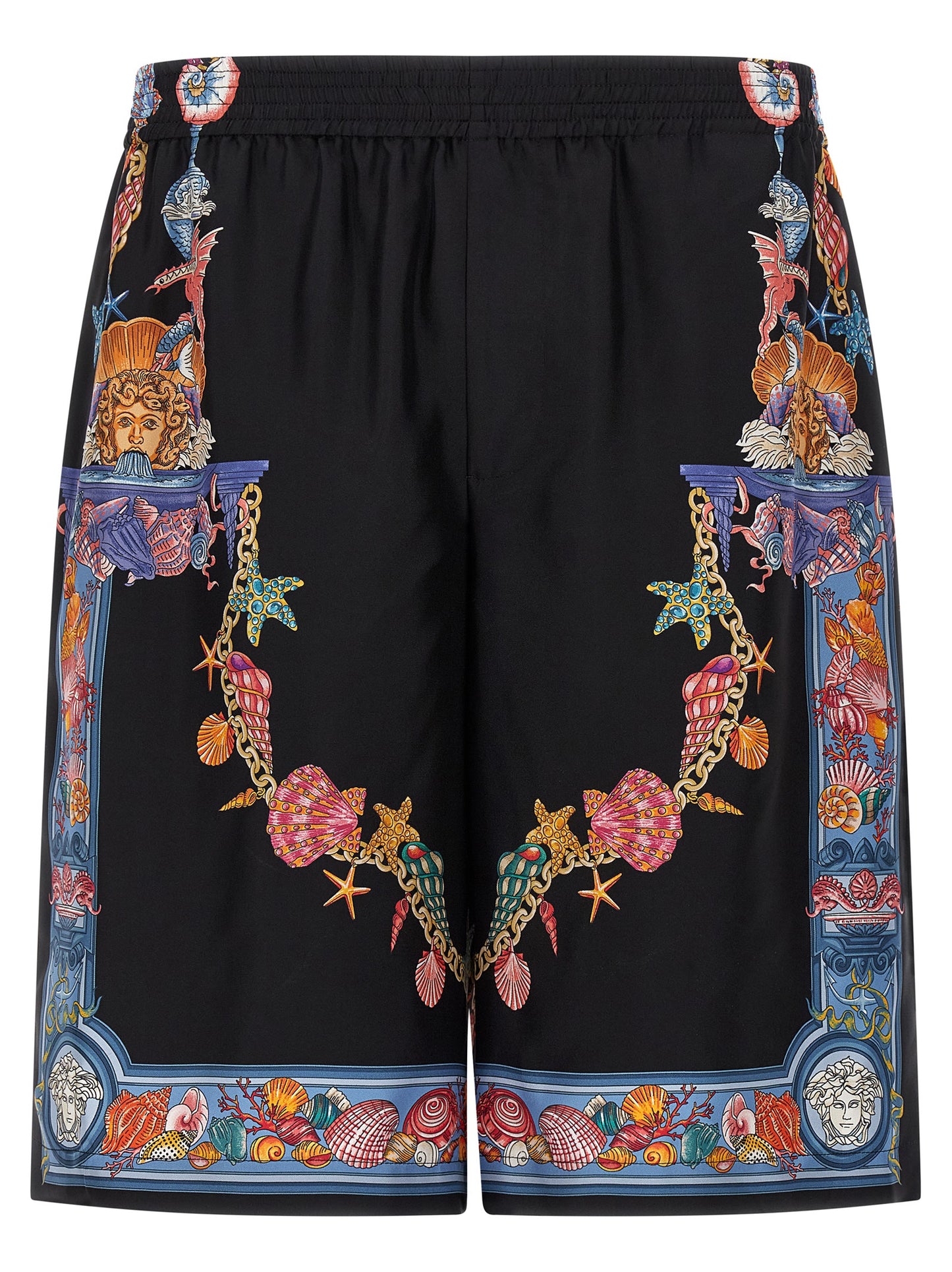 Versace Multicolor Silk Bermuda Shorts