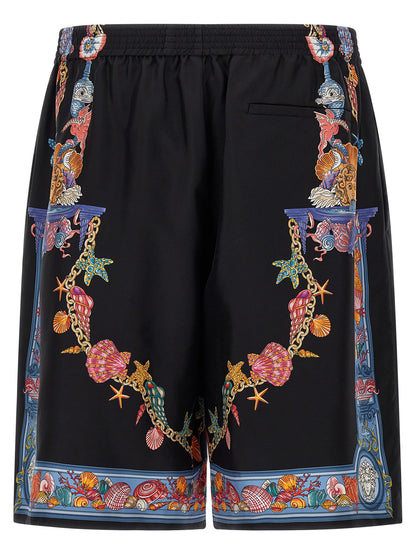 Versace Multicolor Silk Bermuda Shorts