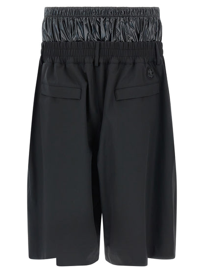 MONCLER GENIUS Black Polyamide Bermuda Shorts