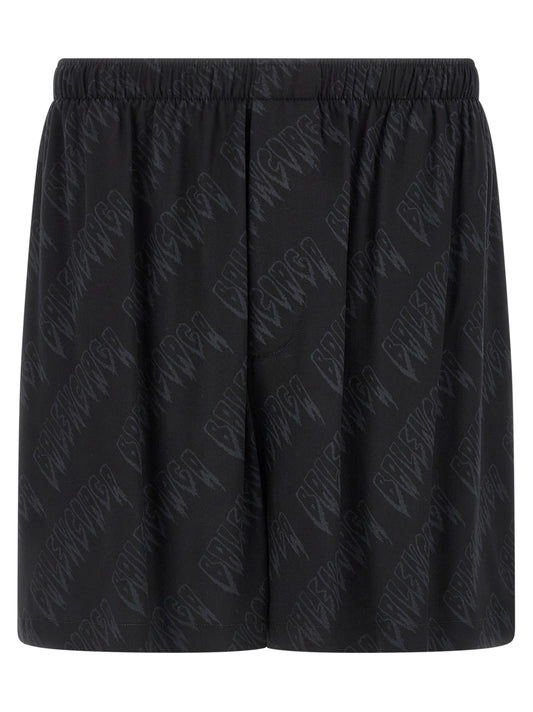 Balenciaga Black Viscose Bermuda Shorts