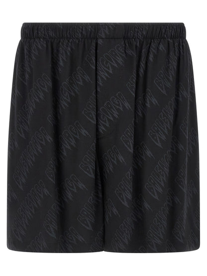Balenciaga Black Viscose Bermuda Shorts