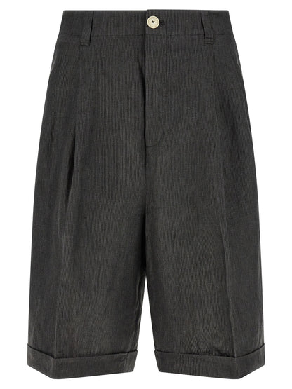 Jacquemus Gray Linen Bermuda Shorts