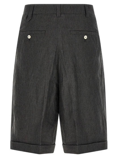 Jacquemus Gray Linen Bermuda Shorts