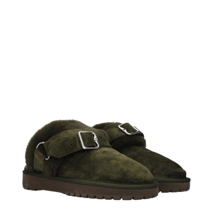 Burberry Green Leather Slippers