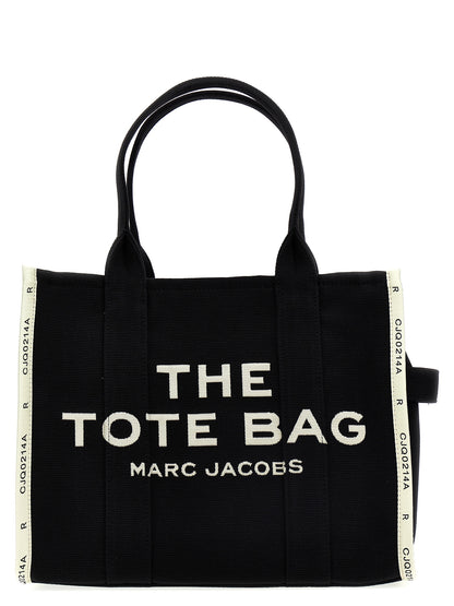 Tote bag Marc Jacobs Traveler Toile Bicolore Blanc/Noir Logo Imprimé – Authentique | HBPS