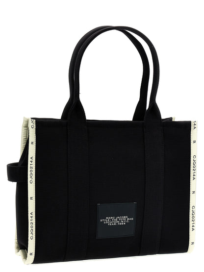 Tote bag Marc Jacobs Traveler Toile Bicolore Blanc/Noir Logo Imprimé – Authentique | HBPS
