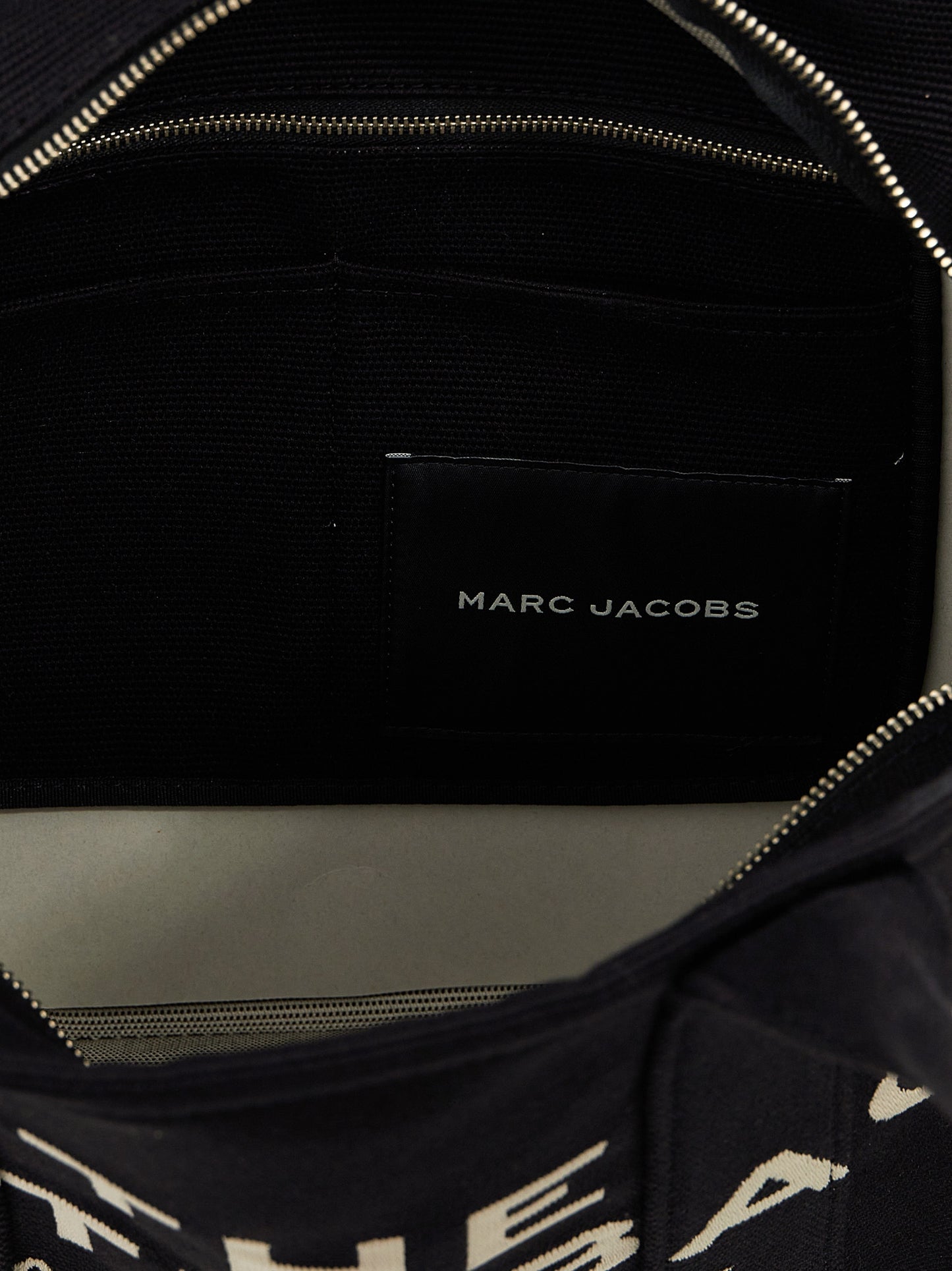Tote bag Marc Jacobs Traveler Toile Bicolore Blanc/Noir Logo Imprimé – Authentique | HBPS