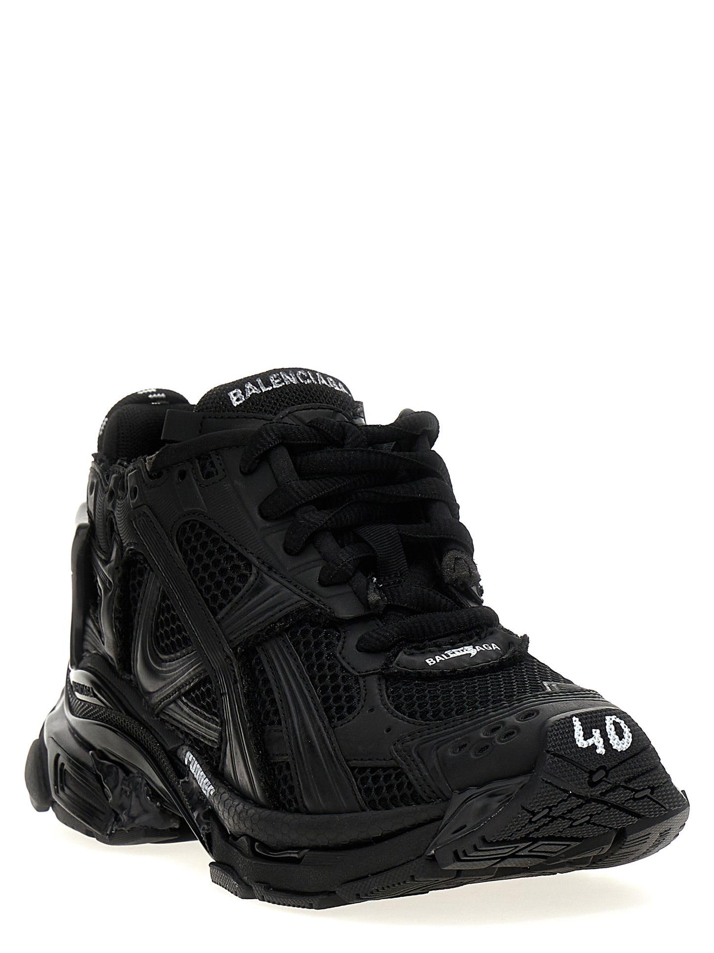 Balenciaga Black Polyester Athletic Sneakers