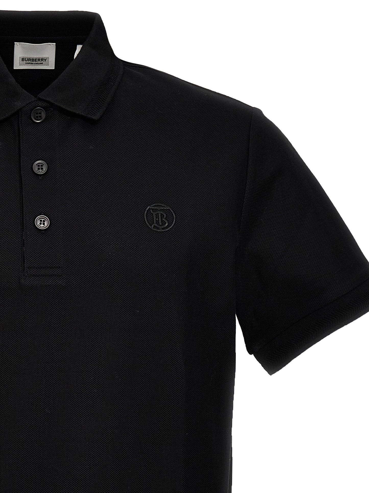 Burberry Black Cotton Polo Shirt