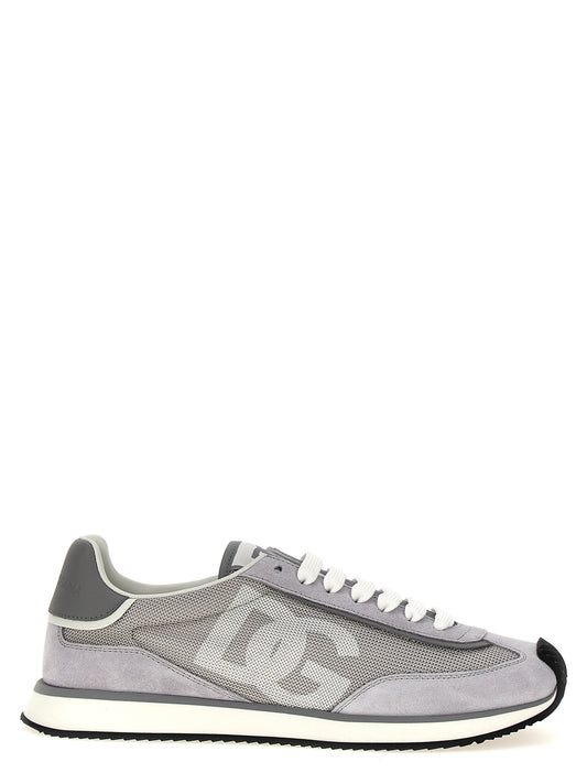 Dolce & Gabbana Gray Calfskin Athletic Sneakers