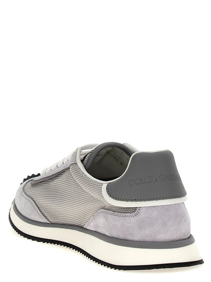 Dolce & Gabbana Gray Calfskin Athletic Sneakers