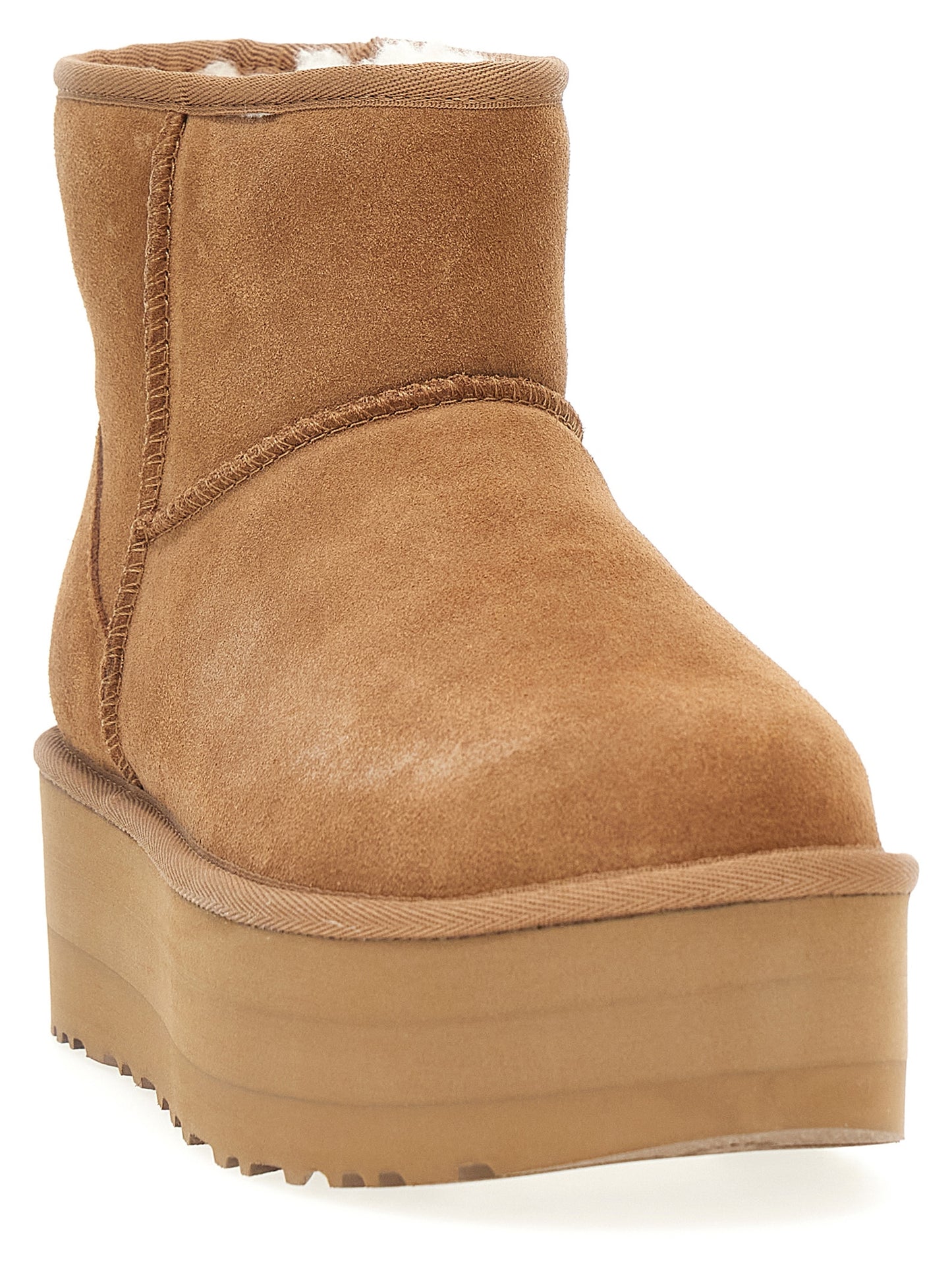 Bottines UGG Classic Mini Platform Marron Cuir – Authentique | HBPS Fashion
