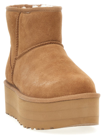 Bottines UGG Classic Mini Platform Marron Cuir – Authentique | HBPS Fashion