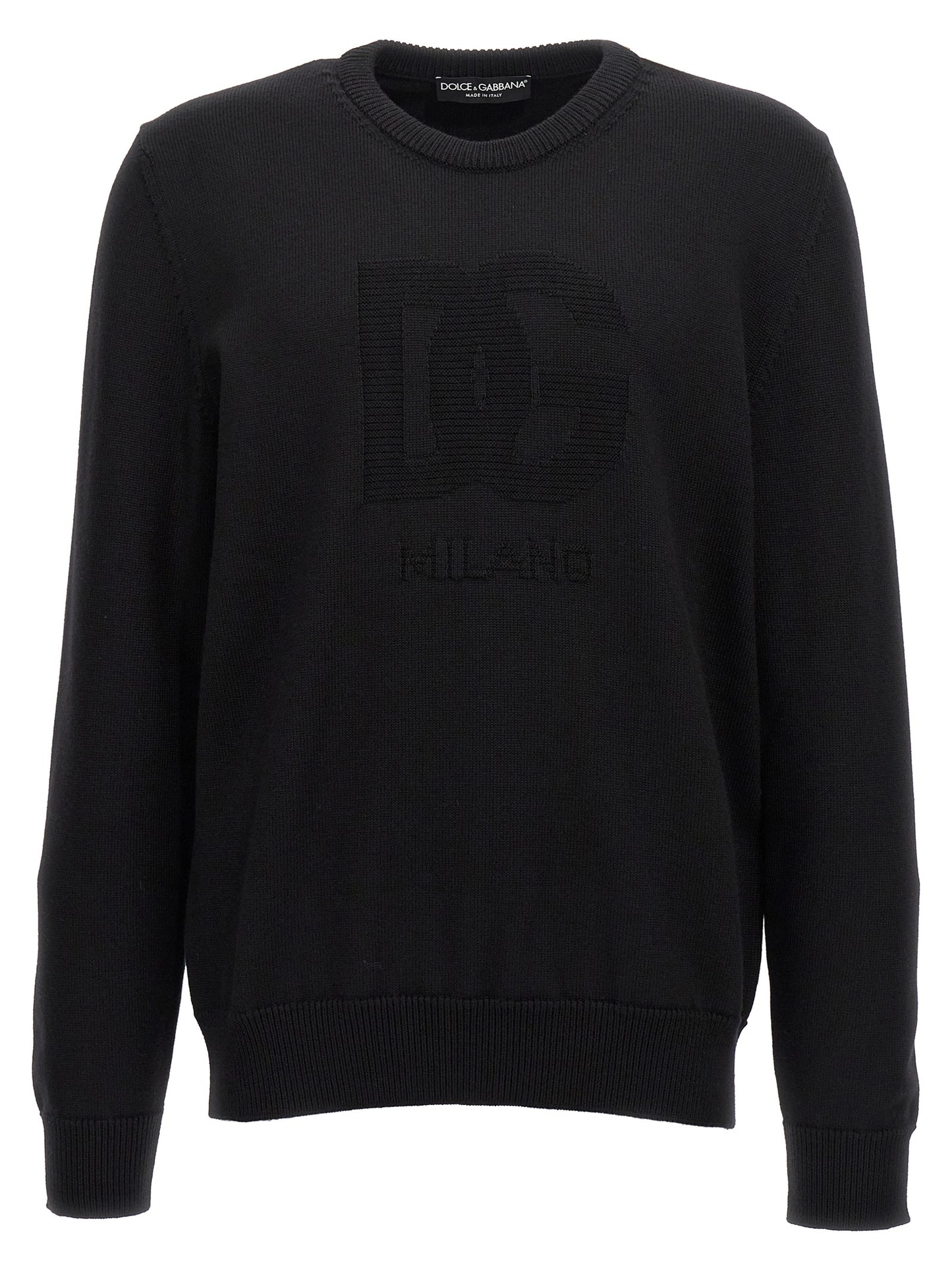 Pull Dolce & Gabbana Intarsia DG Laine Vierge Noir Homme – Authentique | HBPS Fashion