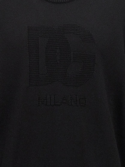 Pull Dolce & Gabbana Intarsia DG Laine Vierge Noir Homme – Authentique | HBPS Fashion