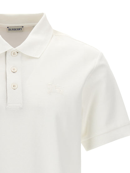 Burberry White Cotton Polo Shirt