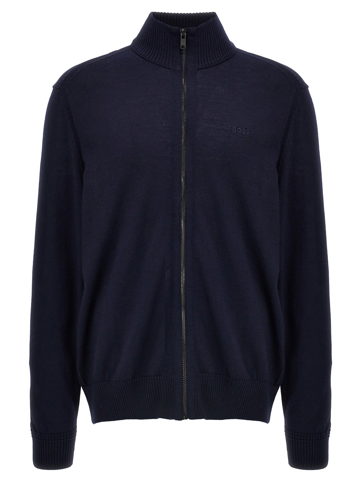 Hugo Boss Blue Wool Cardigan
