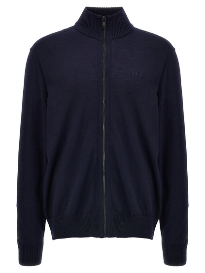 Hugo Boss Blue Wool Cardigan