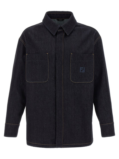 Fendi Blue Cotton Denim Jacket