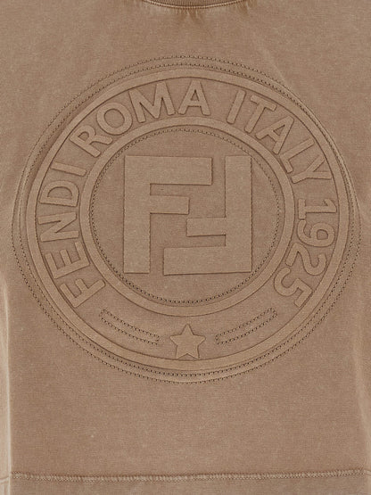 Fendi Brown Cotton T-Shirt