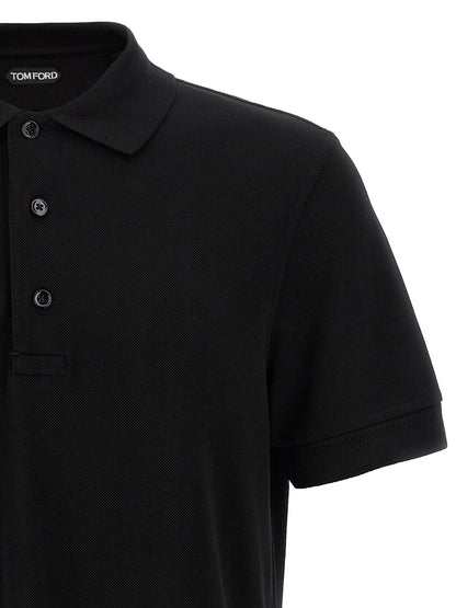 Tom Ford Black Lyocell Polo Shirt