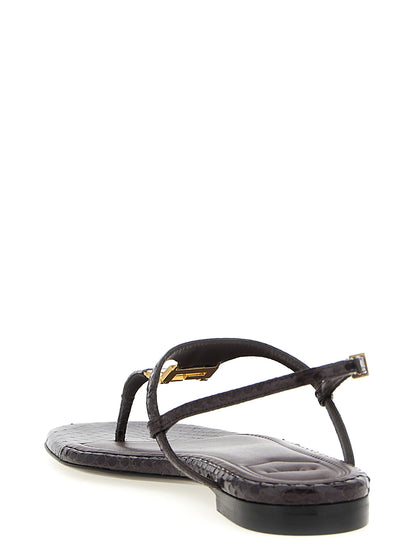 Fendi Purple Elastane Flat Sandals
