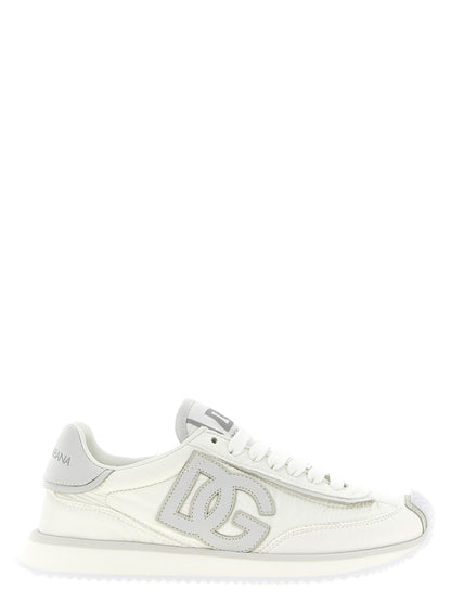 Dolce & Gabbana White Polyester Athletic Sneakers