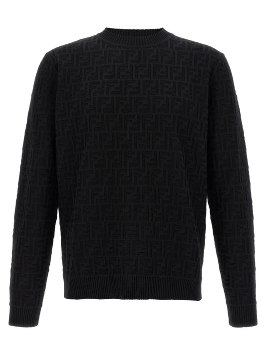 Pull Fendi FF Jacquard Noir Coton Homme – Authentique | HBPS Fashion